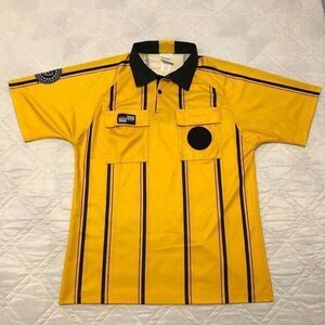 Official Sports NISOA Yellow Jersey Referee‎ Shirt Short Sleeve Size M